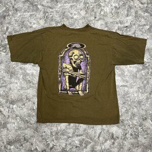 Vintage Y2K Ripzone Skull Shirt Mens XL Short Sleeve Crew Neck Pullover Brown